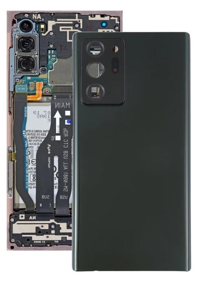 Back Glass Battery Back Cover with Camera Lens Cover For Samsung Galaxy Note 20 Ultra Black - Image 1