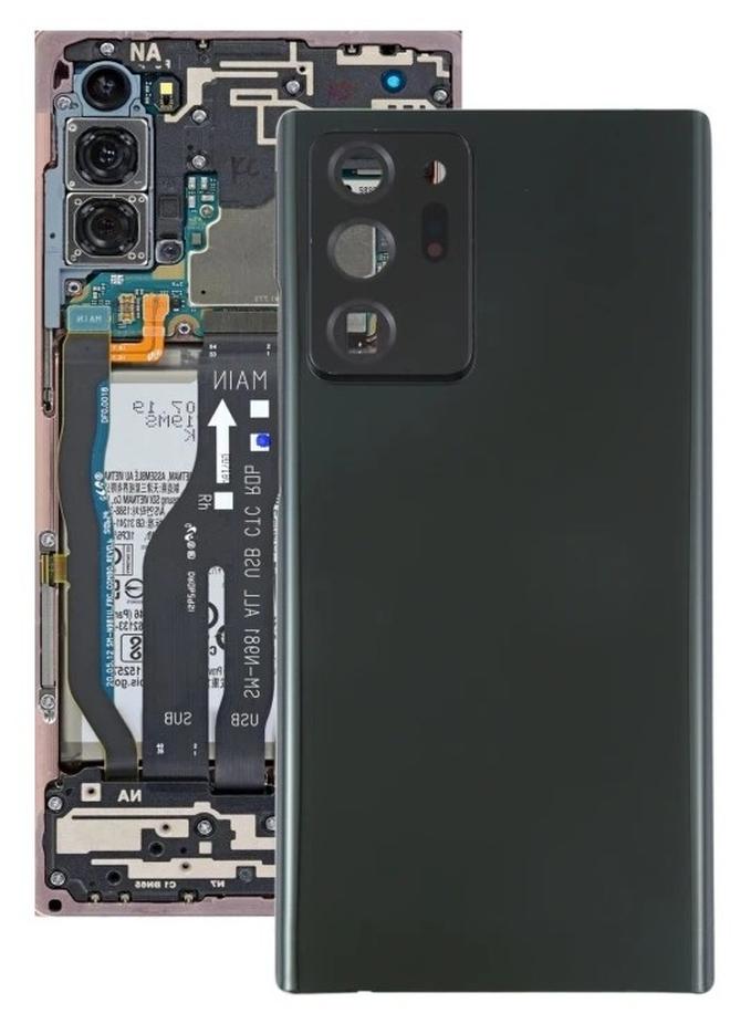 Back Glass Battery Back Cover with Camera Lens Cover For Samsung Galaxy Note 20 Ultra Black - Image 1