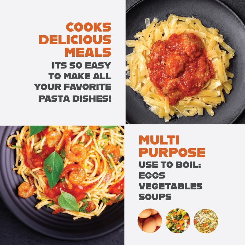 GOTHAM STEEL 5 Qt Ceramic Stock Pot Multipurpose Pasta Pot with Strainer Lid & Twist and Lock Handles, Nonstick Ceramic Pot for Soup, Spaghetti, Rice, Pots for Kitchen, Dishwasher Safe - Copper - Image 5