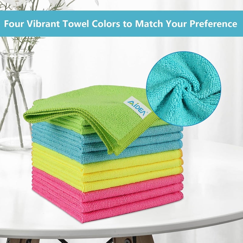 AIDEA Microfibre Cleaning Cloths 50 Pack - Reusable Lint Free Dish Towels for Home and Car - Image 3