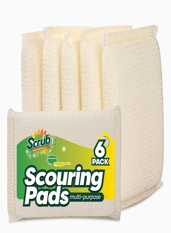 SCRUBIT 6 Scrub Sponges Kitchen by SCRUBIT, Multi-Purpose Scouring Pads, Non-Scratch Cleaning Sponges for Dishes, Pots & Non-Stick Cookware - Long Lasting Dish Scrubbers for Kitchen, Bathroom & More - Image 1