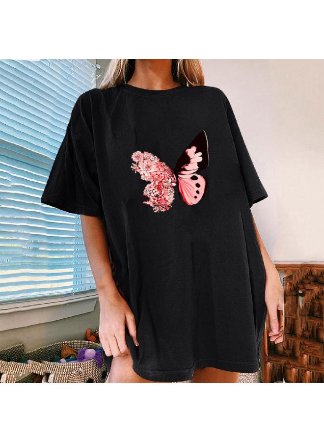Spring And Summer New Print Round Neck Casual Short Sleeve Loose Fit Large Size - Image 2