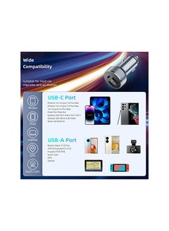 AccLoo USB C Car Charger 58W PD&QC 3.0 Car Charger Fast Charging for iPhone,Cigarette Lighter USB Car Charger Adapter Compatible with iPhone 14 Pro Max 13 12 11 XS 8 Plus Galaxy S22 S21 Note20,etc  - Image 4