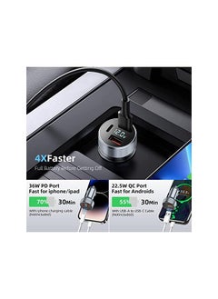 AccLoo USB C Car Charger 58W PD&QC 3.0 Car Charger Fast Charging for iPhone,Cigarette Lighter USB Car Charger Adapter Compatible with iPhone 14 Pro Max 13 12 11 XS 8 Plus Galaxy S22 S21 Note20,etc  - Image 3