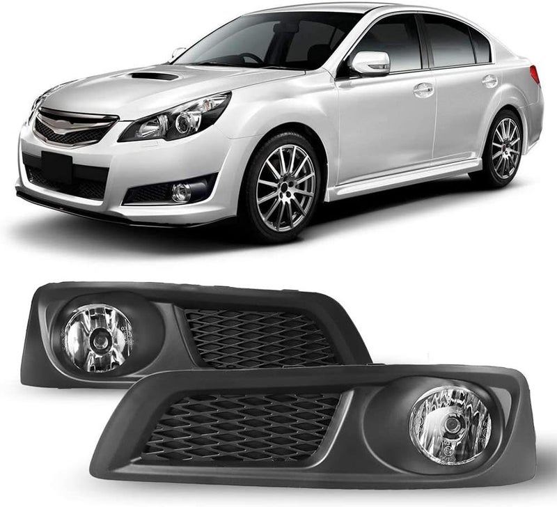 CPW Clear Lens Bumper Driving Fog Lights Pair for 2010-2012 Subaru Legacy with Wiring and Switch Kit - Image 1
