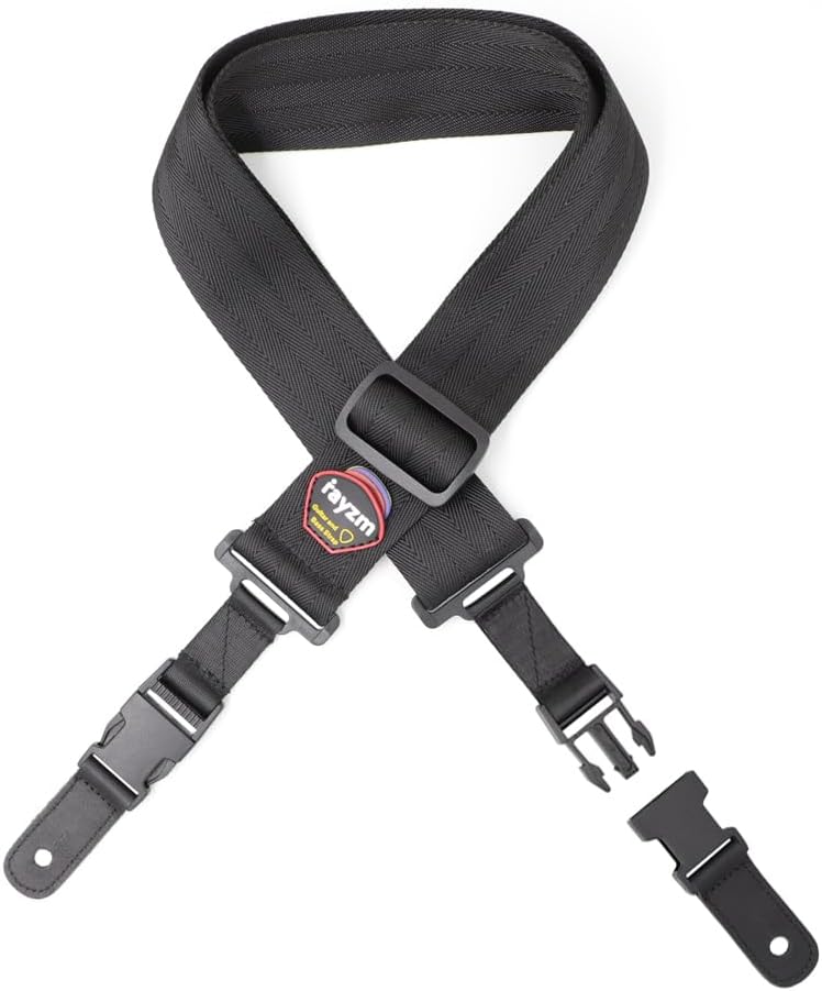 rayzm Ukulele strap, soft non-slip nylon shoulder strap for ukulele or small guitar, adjustable length, metal tip included - Image 1