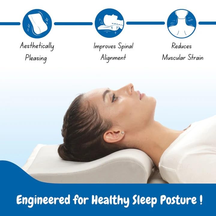 Romsons Orthopedic Cervical Pillow | Relieves Back, Nack and Shoulder Pain | Spine Alignment (Regular) - Image 3