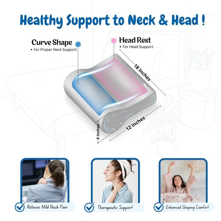 Romsons Orthopedic Cervical Pillow | Relieves Back, Nack and Shoulder Pain | Spine Alignment (Regular) - Image 4
