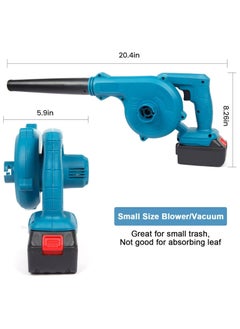 Eworld 400W Powerful 2-in-1 Cordless Leaf Blower and Vacuum Kit, 21V Voltage, Handheld Design, Includes 2 Batteries, Charger, Nozzle, Reusable Collection Bag, and Manual  - Image 2