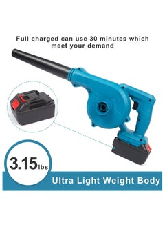 Eworld 400W Powerful 2-in-1 Cordless Leaf Blower and Vacuum Kit, 21V Voltage, Handheld Design, Includes 2 Batteries, Charger, Nozzle, Reusable Collection Bag, and Manual  - Image 3