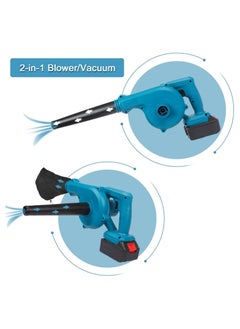 Eworld 400W Powerful 2-in-1 Cordless Leaf Blower and Vacuum Kit, 21V Voltage, Handheld Design, Includes 2 Batteries, Charger, Nozzle, Reusable Collection Bag, and Manual  - Image 4