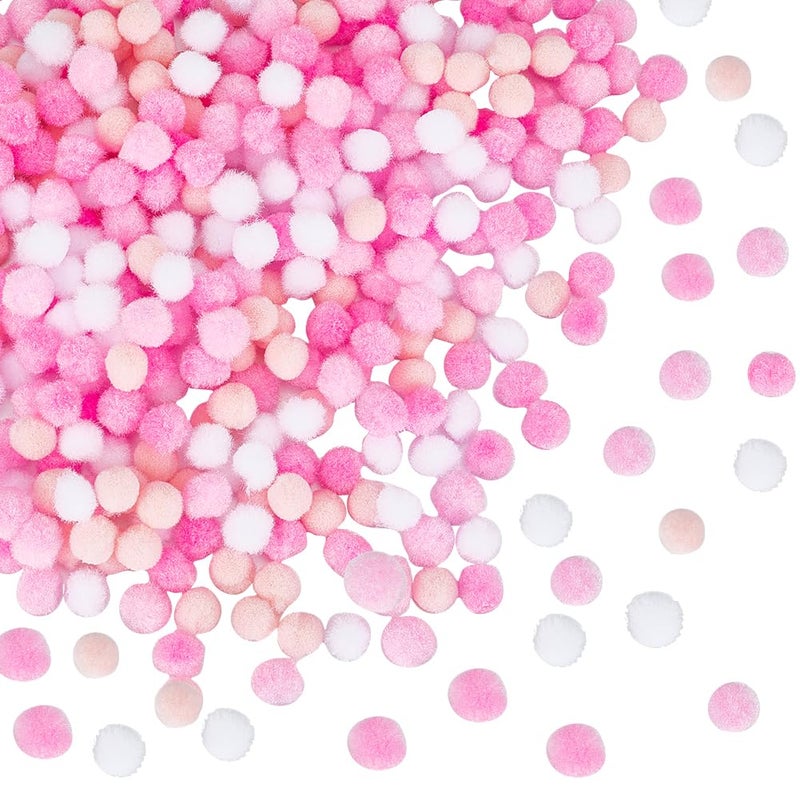 SUNNYCLUE 400Pcs Small Pink Pompoms Fuzzy Balls Bulk Valentines Day 10mm Mini Pom Pom Ball Soft Round Fluffy Puff Cat Kitten Googly Pom Poms for DIY Art Crafts Garland Charms Party Decor Supplies - Image 3
