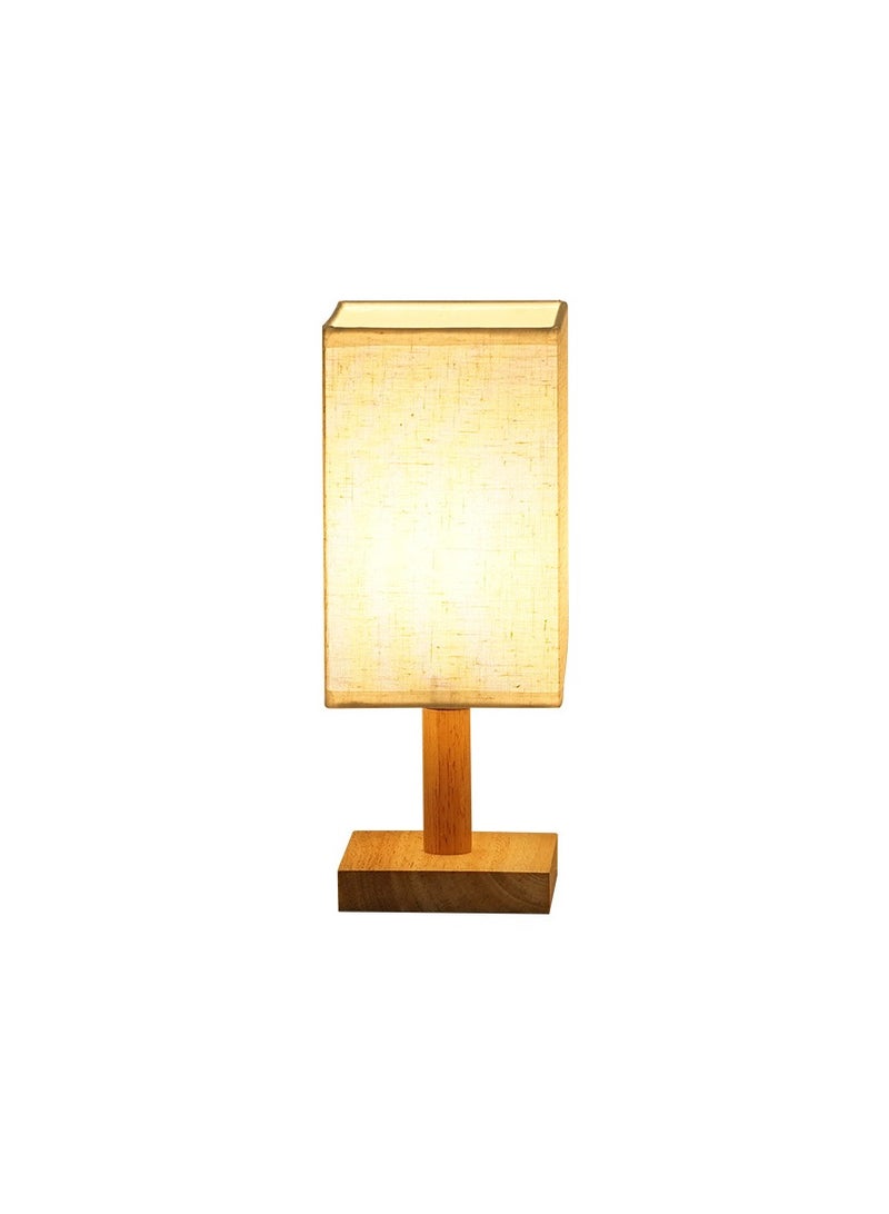 GuRiver USB Table Lamp Bedside Wooden Lamp Modern Nightstand Night Lamp with Fabric Lampshade for Bedroom Living Room Office（Beige） - Image 5