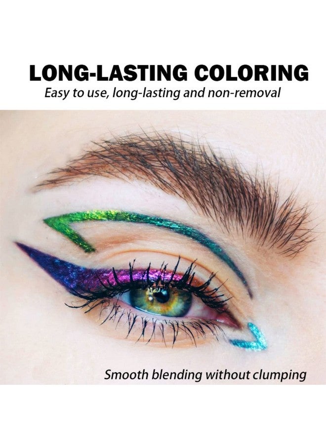 Corleone Glitter Liquid Eyeliner, Metallic Change Color Rainbow Eyeliner Gel MultiColor Highly Pigmented Waterproof Longer-Lasting Colorful Eye Liner Gift Kit for Women and Girls (A3) - Image 2