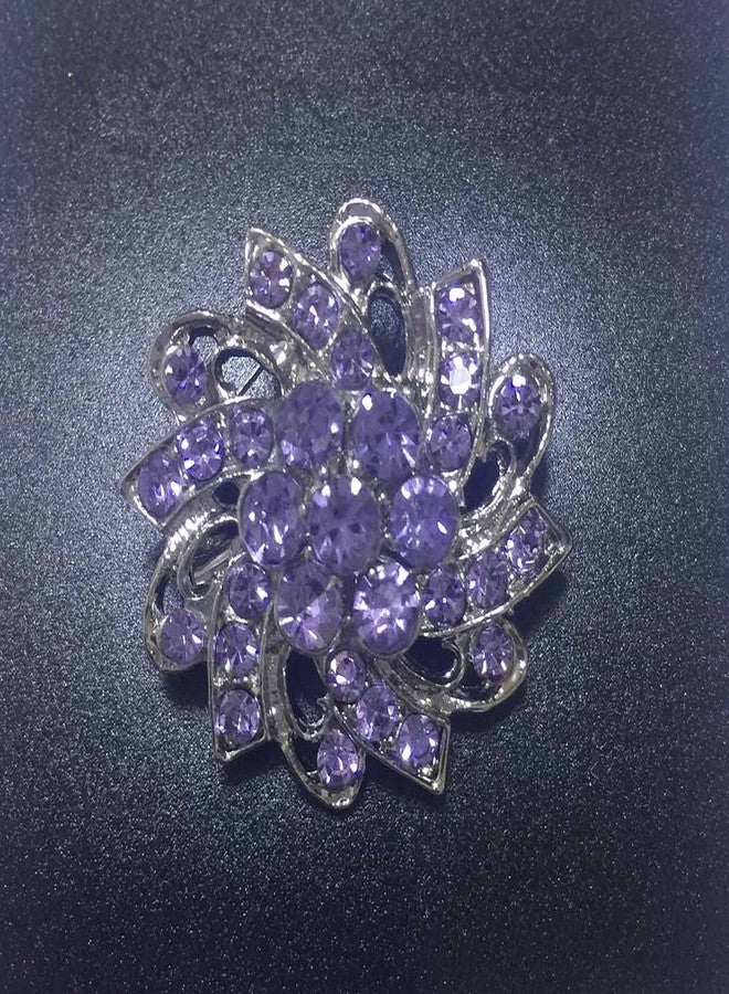 Ezing Lot 24pc Shining Rhinestone Crystal Brooches Pins DIY Wedding Bouquet Kit (M) - Image 2