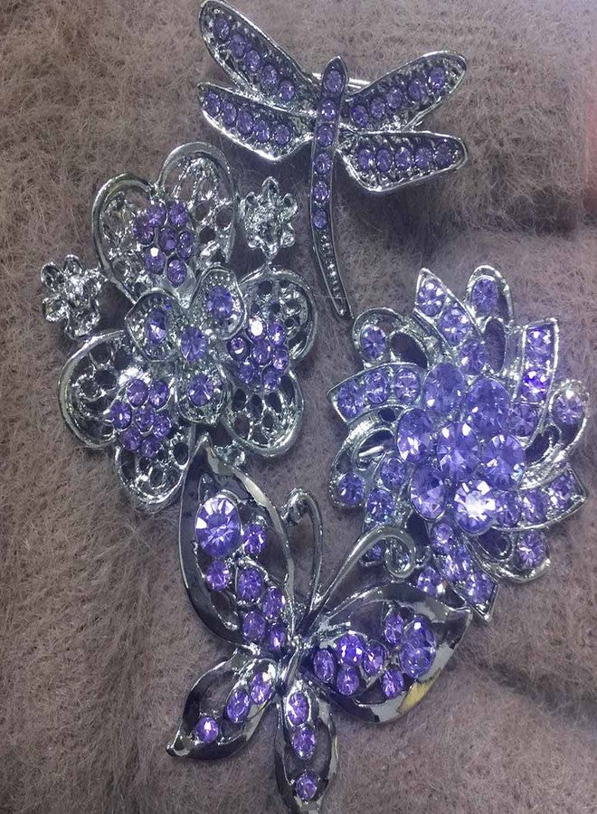 Ezing Lot 24pc Shining Rhinestone Crystal Brooches Pins DIY Wedding Bouquet Kit (M) - Image 5