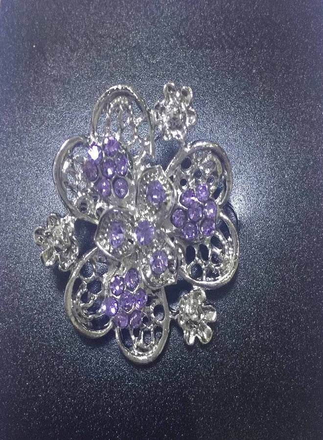 Ezing Lot 24pc Shining Rhinestone Crystal Brooches Pins DIY Wedding Bouquet Kit (M) - Image 4