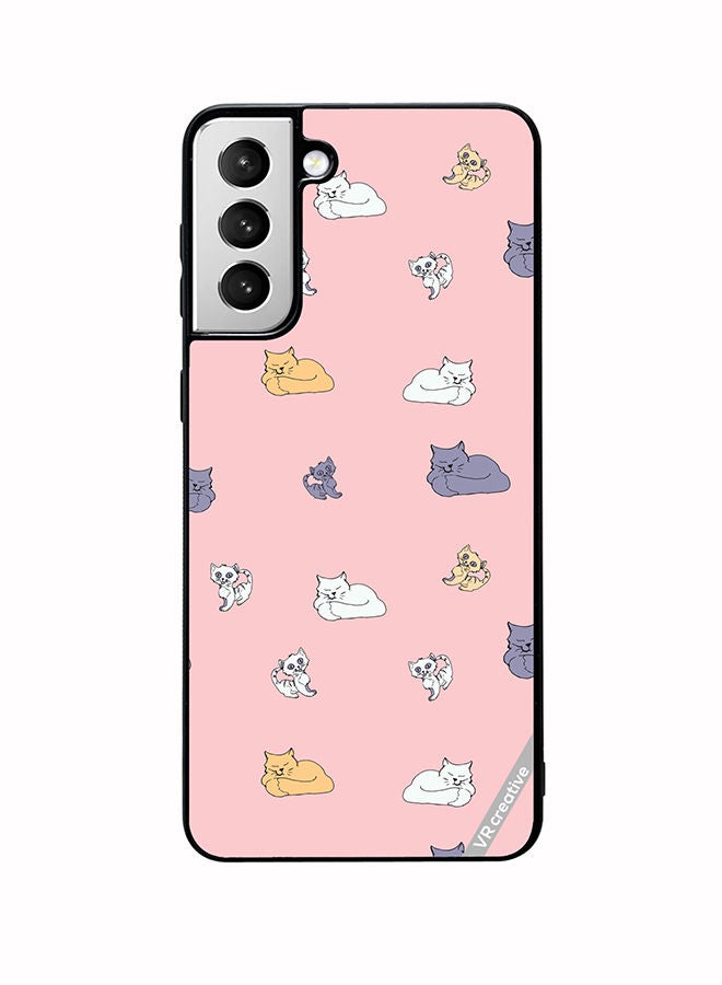 VR CREATIVE Protective Case Cover For Samsung Galaxy S22 Plus 5G Sleeping Cats And Playing Kittens Design Multicolour - Image 1
