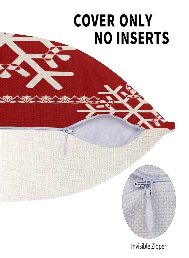 NIDITW Set of 2 Sister Birthday Gift Joy Peace Noel Beautiful Snowflakes Body Red Cotton Burlap Linen Throw Pillow Case Cushion Cover Sofa Outdoor Decorative Square 18X18 Inches - Image 5