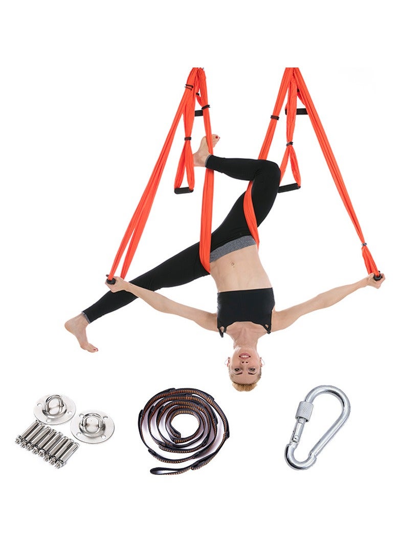 Generic Aerial yoga hammock 6 handle non-elastic reverse gravity fitness hammock with extension strap hanging plate  - Image 1