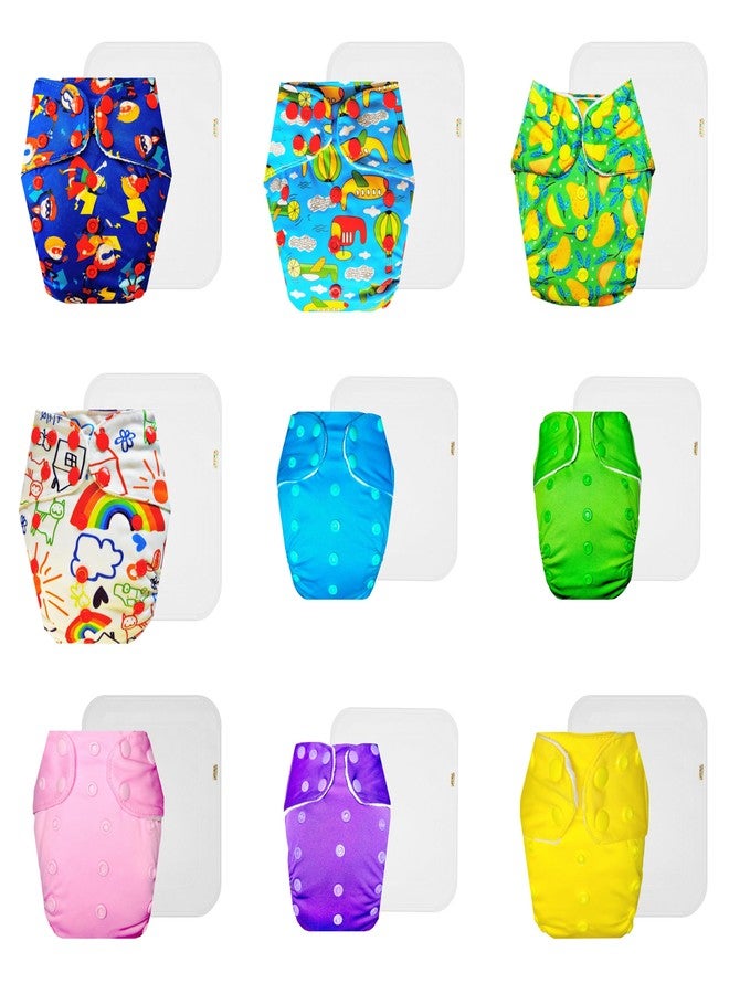 حفاضات دمبلدو القماشية الممتازة مع حشوة قطنية (عبوة من 9) | ناعمة ولطيفة | قابلة لإعادة الاستخدام والغسل | سهلة التنظيف | ضرورية للاستخدام اليومي | من 3 أشهر إلى 3 سنوات | مناسبة للجنسين - Image 1