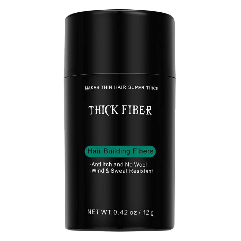Thick Fiber ألياف شعر سميكة باللون الأسود 12 جرام - ألياف شعر لتكثيف المناطق الرقيقة والصلع للرجال والنساء - عبوة 1 من 12 جرام - Image 1