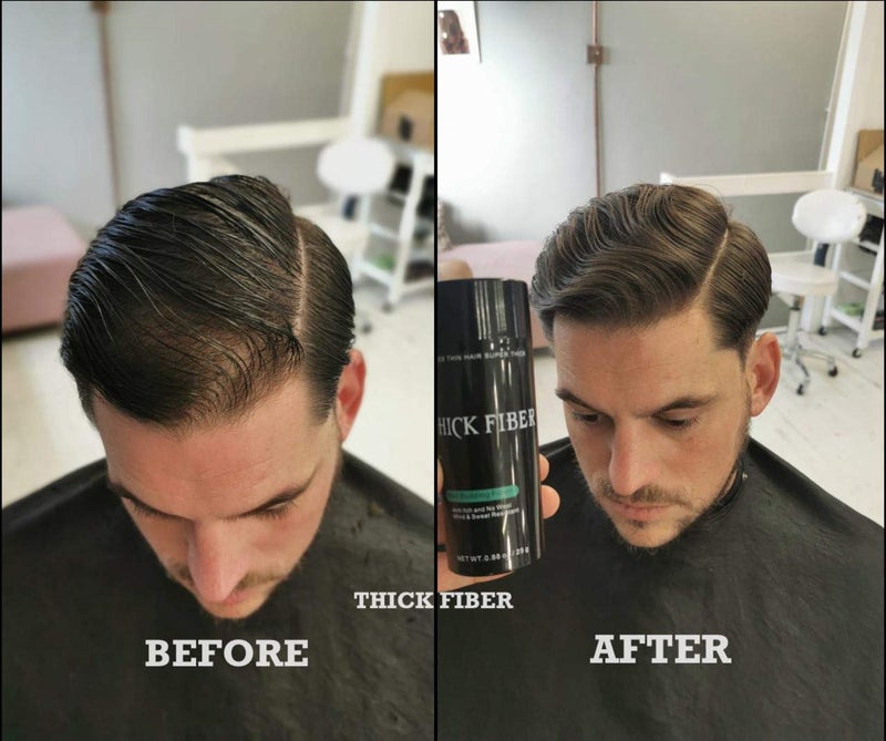 Thick Fiber ألياف شعر سميكة باللون الأسود 12 جرام - ألياف شعر لتكثيف المناطق الرقيقة والصلع للرجال والنساء - عبوة 1 من 12 جرام - Image 5