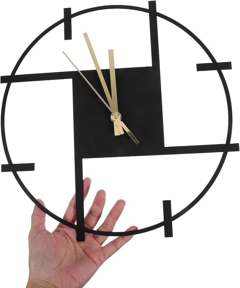 Outdoor Metal Wall Clock Silent Non-Ticking Black Garden Patio Hanging Decorative Clock for Home Indoor and Outdoor Use - Image 4