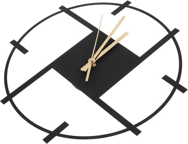 Outdoor Metal Wall Clock Silent Non-Ticking Black Garden Patio Hanging Decorative Clock for Home Indoor and Outdoor Use - Image 1