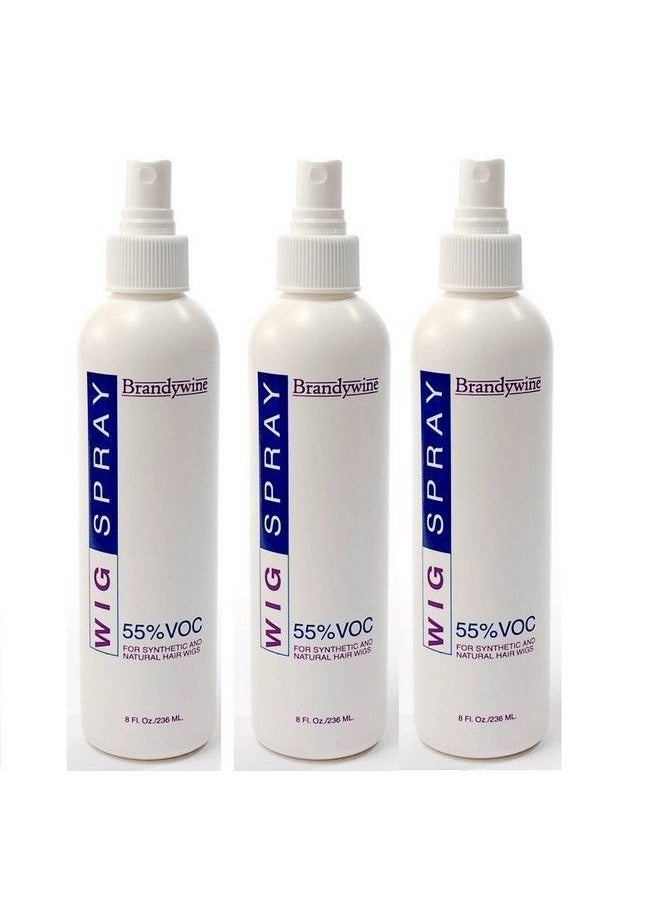 Brandywine Wig Spray Non Aerosol (Pump) For Synthetic And Natural Hair Wigs 8 Oz (3 Pack)  - Image 1