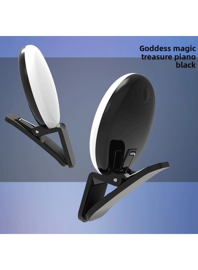 Mini Mobile Phone Fill Light Camera Beauty External LED Flasher Mini Small Q Mobile Phone Self-timer Fill Light-Color:Black  - Image 1