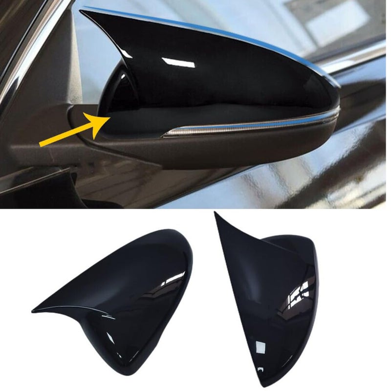 MUXEE New Rear View Mirror Outside Housing Wing Mirror Cover Cap for Kia Forte Cerato k3 2019 2020 2021 2022 2023 2024  ABS Bright Black Sport Interior Accessories