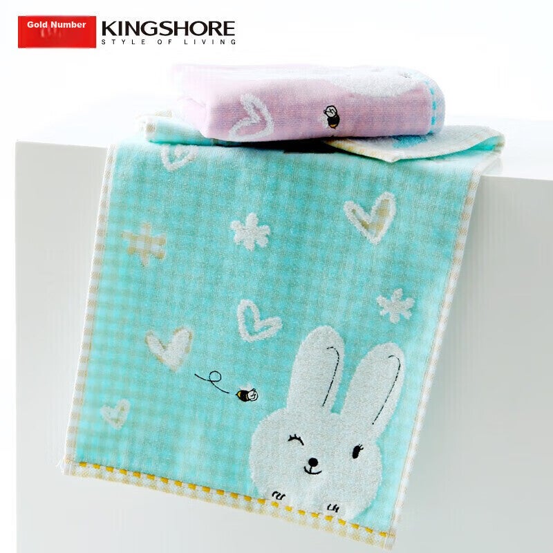 JD Jing Zao KING SHORE Class A Children's Towel, Pure Cotton 100%, Face Towel, Washcloth, Kids' Towel, Soft And Absorbent, 2 Pieces, Sports - Image 1