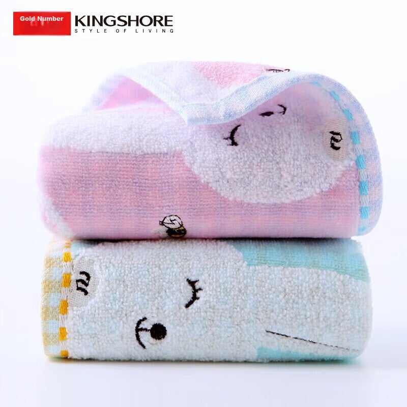JD Jing Zao KING SHORE Class A Children's Towel, Pure Cotton 100%, Face Towel, Washcloth, Kids' Towel, Soft And Absorbent, 2 Pieces, Sports - Image 2
