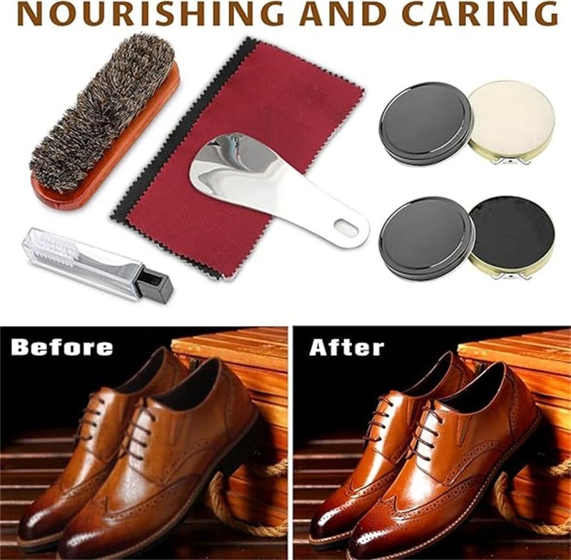 Shoe Polish Kit, Leather Shoe Shine Kit, Soft Brush for Shoe Care and Cleaning, Complete Leather Care Set - Image 5