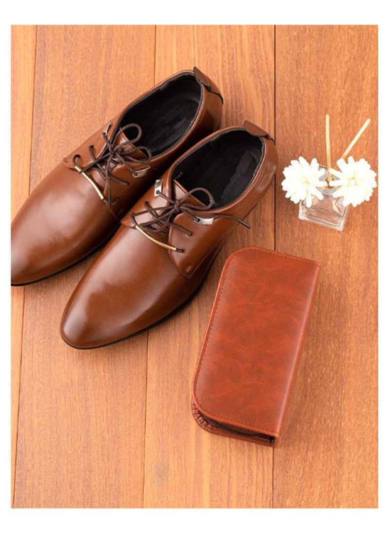 SYOSI Shoe Polish Kit, Leather Shoe Shine Kit, Soft Bristle Brush for Shoe Care and Cleaning, Complete Leather Care Set - Image 2