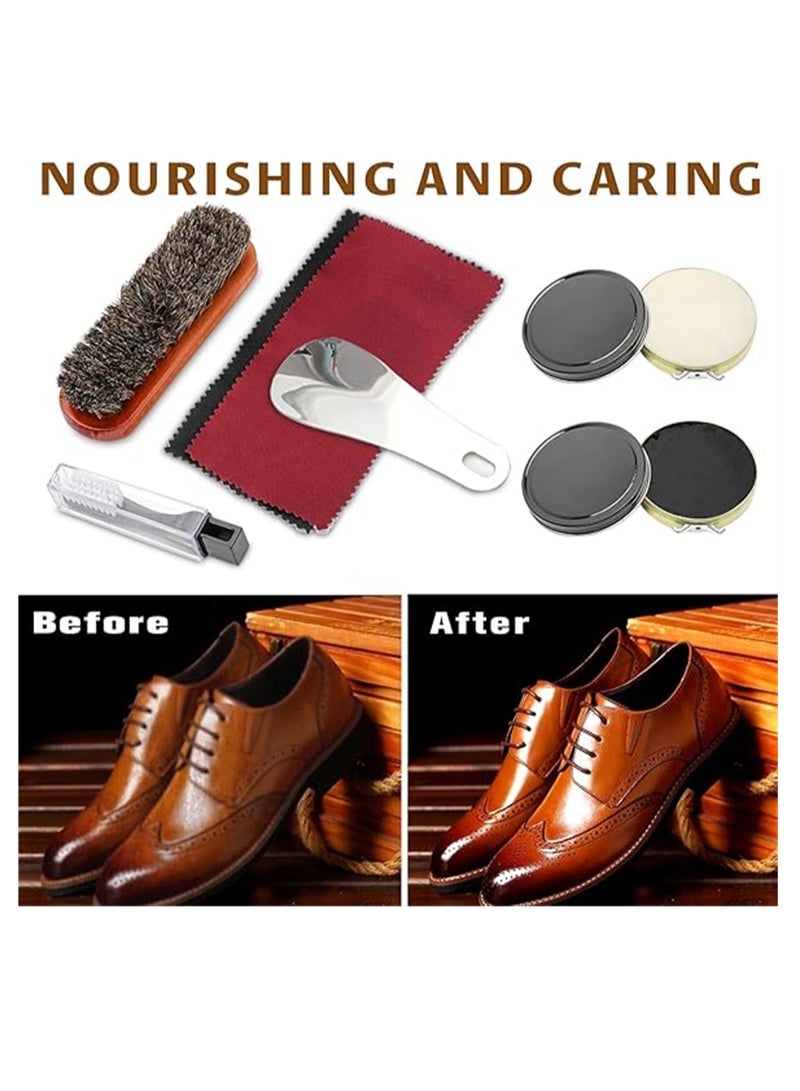 SYOSI Shoe Polish Kit, Leather Shoe Shine Kit, Soft Bristle Brush for Shoe Care and Cleaning, Complete Leather Care Set - Image 5