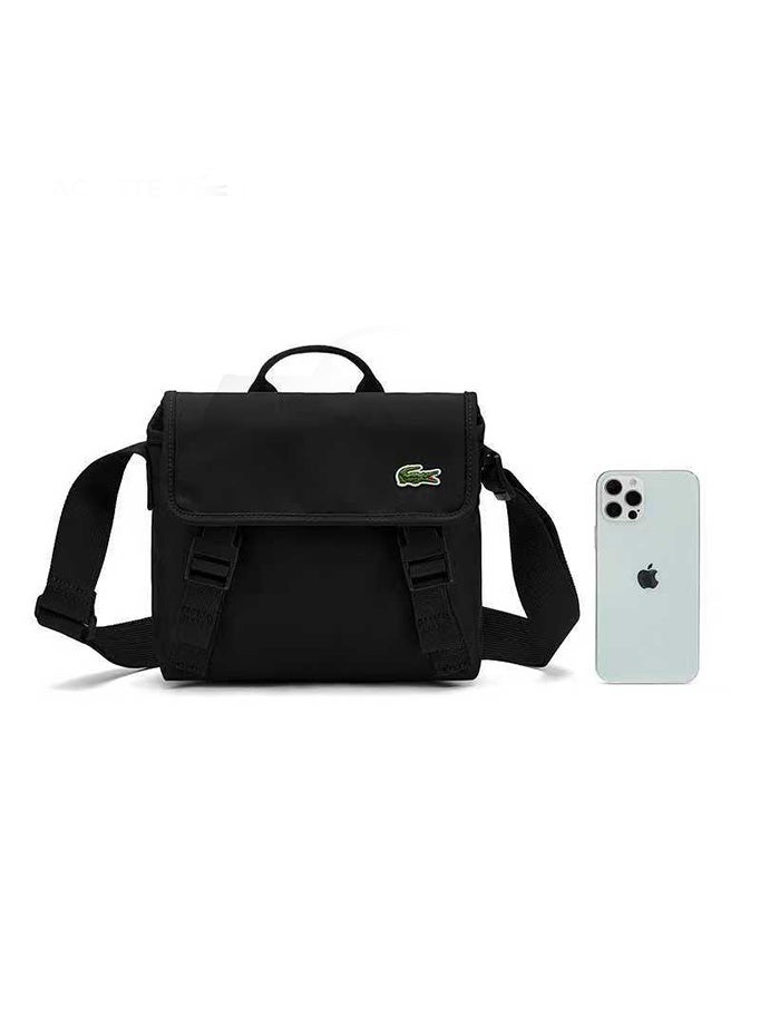 LACOSTE Unisex Messenger Bag - Adjustable Shoulder Strap, Black - Image 2