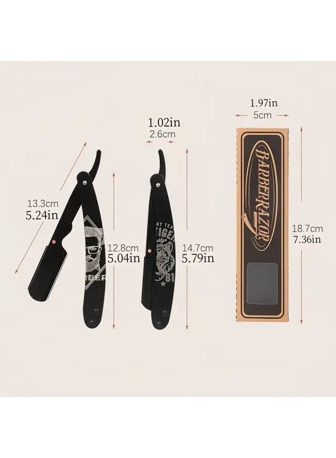 مجموعة حلاقة مستقيمة للرجال من Tiger مع 10 شفرات من الفولاذ المقاوم للصدأ - Image 5