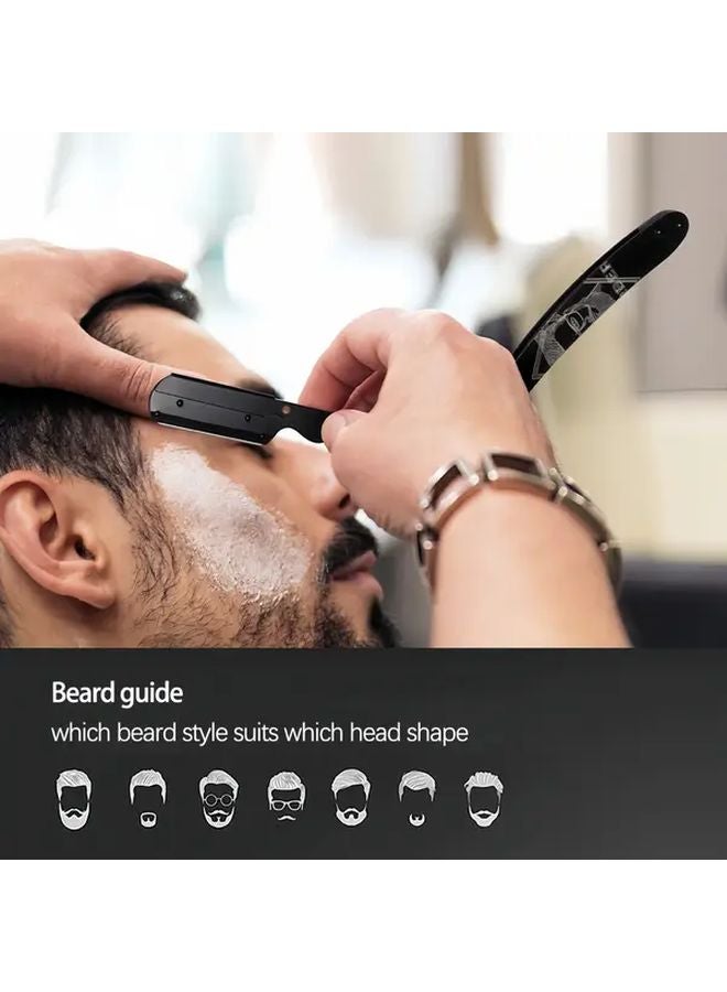 مجموعة حلاقة مستقيمة للرجال من Tiger مع 10 شفرات من الفولاذ المقاوم للصدأ - Image 4