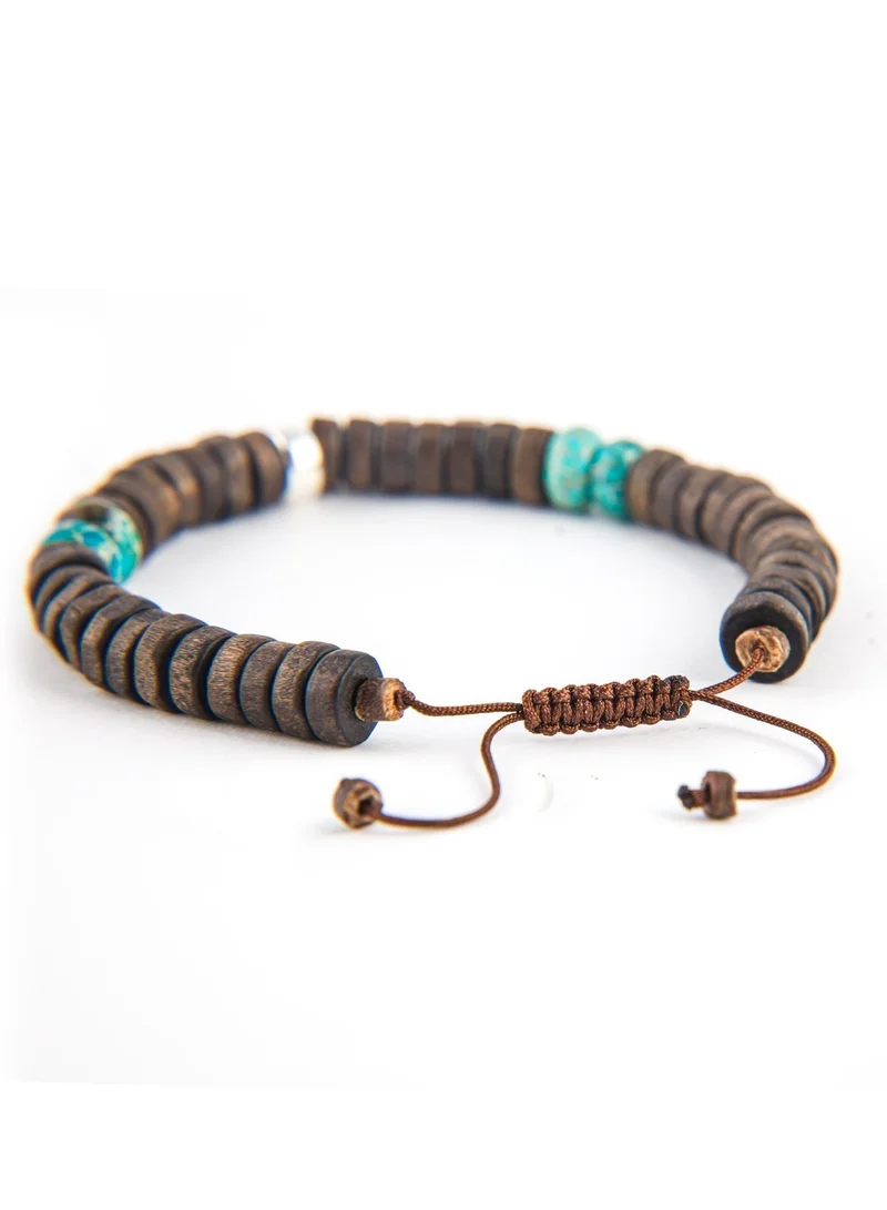 Minza  Minza ” Navajo ” Pure 925 Sterling Silver, Turquoise jasper stone, Handmade Bracelet for Men, Beaded Bracelet, 0.900 grams of Silver, Jewelry for Casual & Special Occasion for Men | Best Price UAE