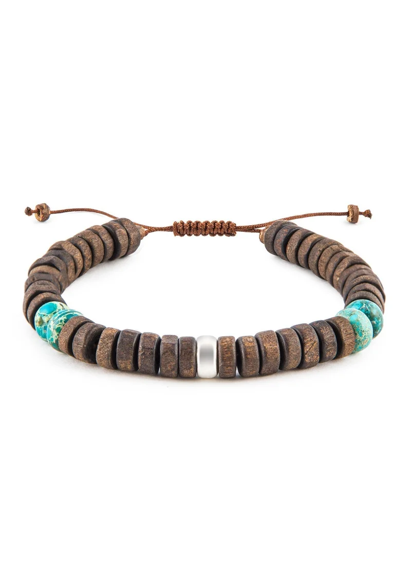 Minza Minza ” Navajo ” Pure 925 Sterling Silver, Turquoise jasper stone, Handmade Bracelet for Men, Beaded Bracelet, 0.900 grams of Silver, Jewelry for Casual & Special Occasion