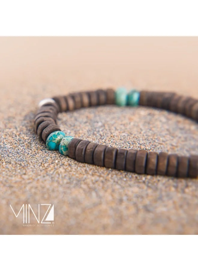 Minza  Minza ” Navajo ” Pure 925 Sterling Silver, Turquoise jasper stone, Handmade Bracelet for Men, Beaded Bracelet, 0.900 grams of Silver, Jewelry for Casual & Special Occasion for Men | Best Price UAE