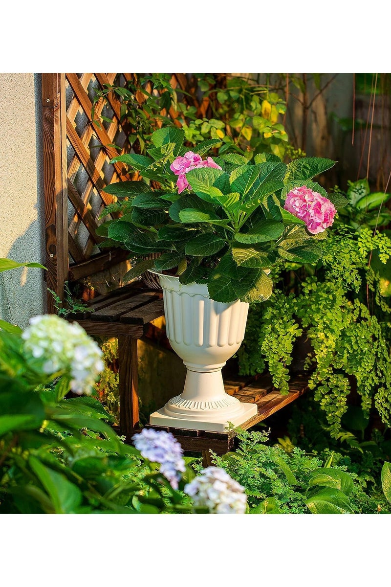 LINGWEI Plastic Flower Pots for Front Door, Porch, Wedding Decor | Plastic Planter for Indoor/Outdoor Use White - Image 3