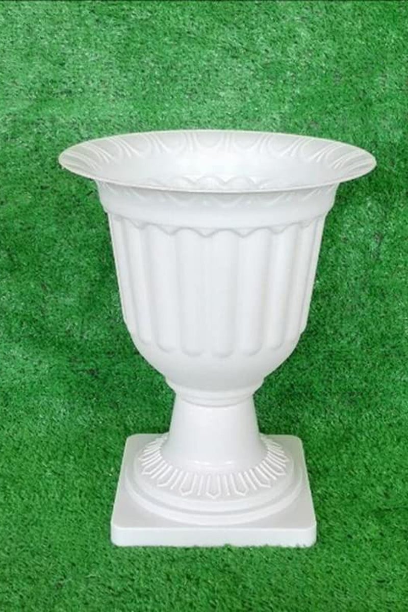 LINGWEI Plastic Flower Pots for Front Door, Porch, Wedding Decor | Plastic Planter for Indoor/Outdoor Use White - Image 5