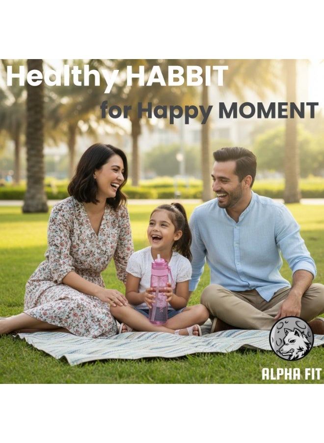 ألفا فت زجاجة ماء Alpha Fit سعة 650 مل (22 أونصة) مع 7 كبسولات عطرية – مادة Tritan خالية من BPA، مانعة للتسرب مع حزام، متوافقة مع كبسولات Air Up للأطفال والمراهقين - Image 4