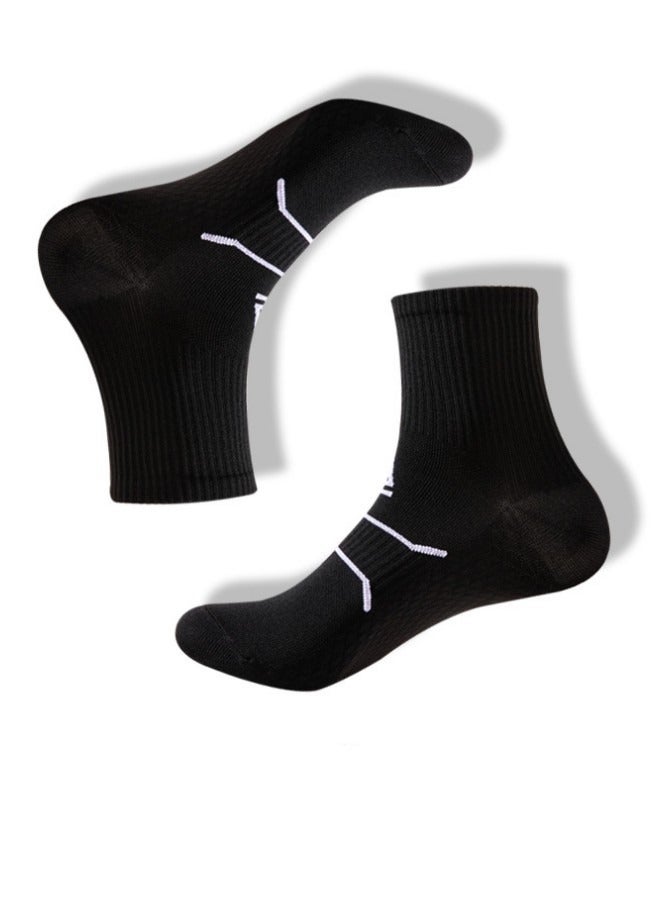 Generic 5-piece outfit Women's running sports socks Girls mid-tube Yoga fitness socks pure cotton sweat absorbent breathable socks - Image 5