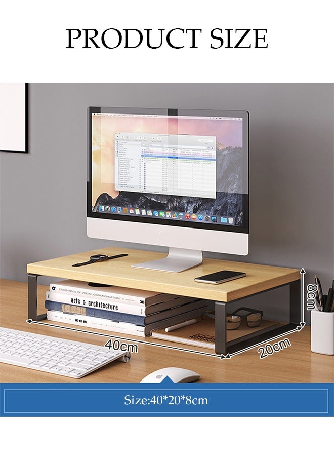 DUNISO Monitor Stand Riser, Multifunctional Desktop Storage Rack, Stable Load Bearing, Suitable For Laptops, Computers, Televisions, Screens, Etc, Pc, Printer, Used For Home Office And Dormitory，40*20*8cm - Image 2