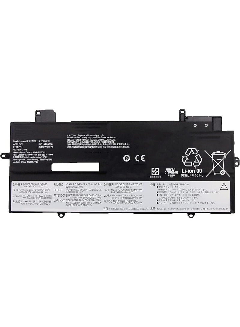 Terabyte L20C4P71 L20D4P71 SB10T83218. SB10T83217 L20M4P71 SB10T83216 5B10W13973 L20L4P71 SB10T83215 Battery Compatible for Len ovo X1 9th Gen X1 Yoga 6th Gen Series (11.52V 57Wh) - Image 1