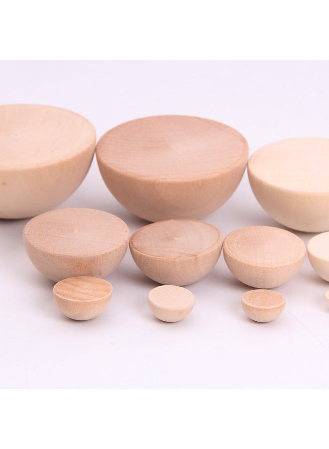 Direct Wooden Solid Hemisphere DIY Solid Wood Hemisphere Painted Semicircle Ball Lotus Beech Board Game Accessories-Color:45mm-Specifications:0.8cm-9cm  - Image 3